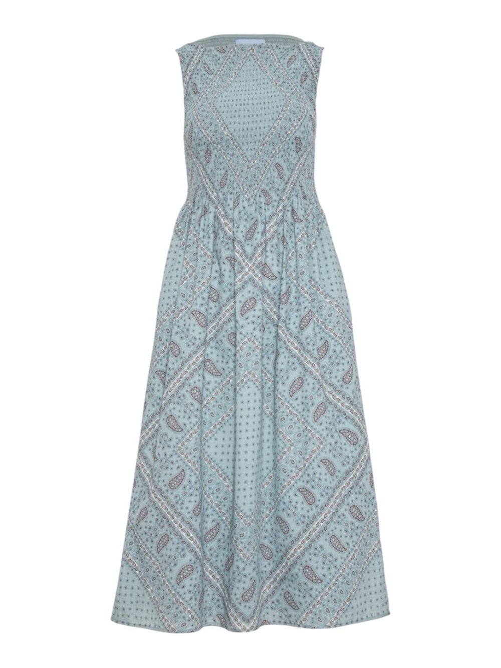 NEW Hill House Cosima Nap dress. Dusty Blue Gemstone Mosaic Scarf. L. NWT